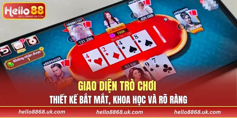 Giao diện trò chơi thiết kế bắt mắt, khoa học và rõ ràng