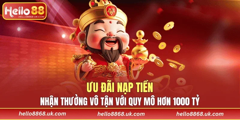 Ưu đãi nạp tiền, nhận thưởng vô tận với quy mô hơn 1000 tỷ